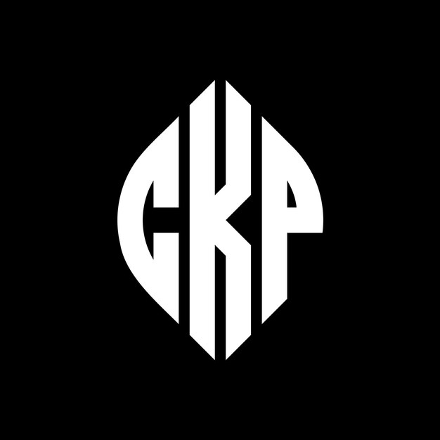 CKP cirkel letter logo ontwerp met cirkel en ellips vorm CKP ellips letters met typografische