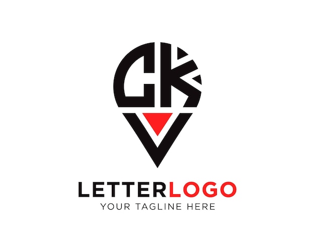 CKV letterlocatie vorm logo-ontwerp CKV letterlocatie logo eenvoudig ontwerp