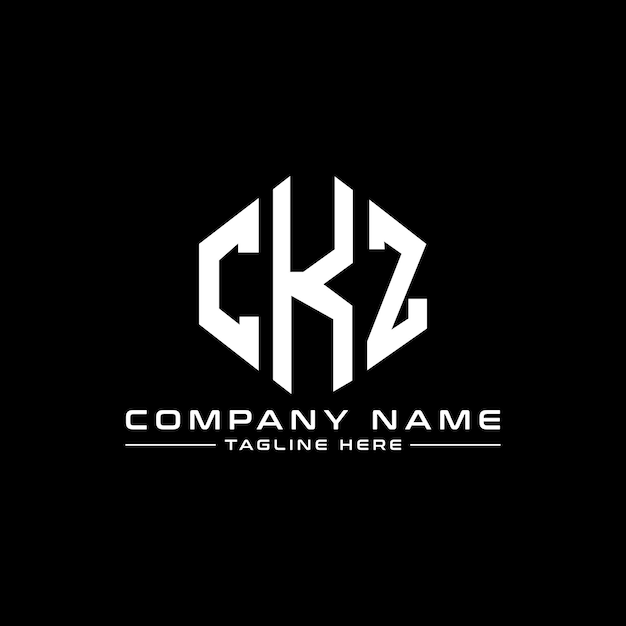 CKZ буквенный дизайн логотипа с многоугольной формой CKZ многоугольная и кубическая форма дизайна логотипа CKZ шестиугольный векторный шаблон логотипа белые и черные цвета CKZ монограмма бизнес и логотип недвижимости