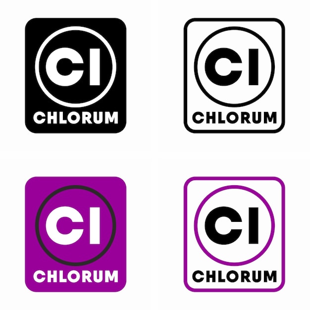 Cl Chlorum vector informatiebord