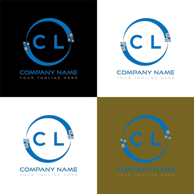 Modello di icone vettoriali per il design del logo moderno iniziale cl