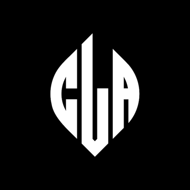 CLA circle letter logo design with circle and ellipse shape CLA ellipse letters with typographic style The three initials form a circle logo CLA Circle Emblem Abstract Monogram Letter Mark Vector