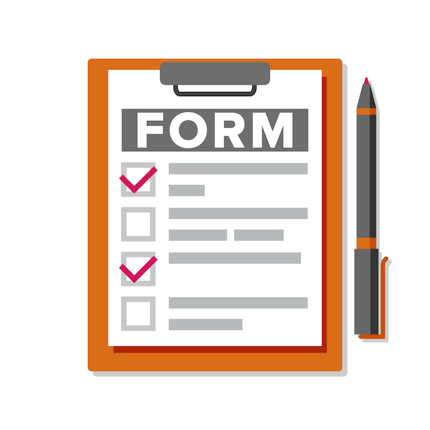 Claim form. business document.