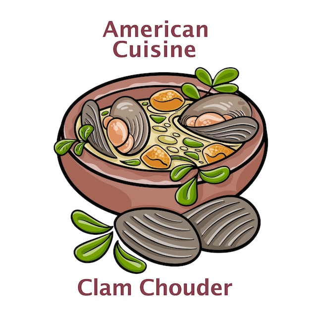 Clam Chowder Amerikaanse keuken New England mossel chowder soep close-up