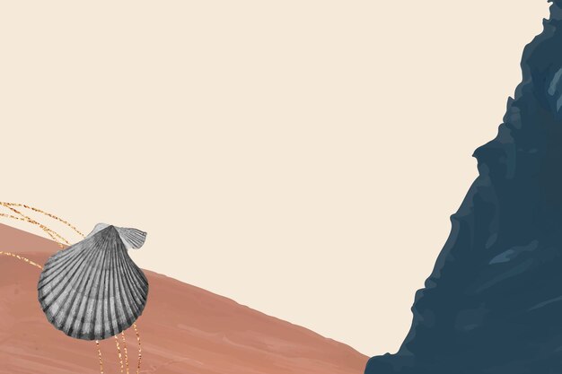 Clam shell patroon op beigebackground vector