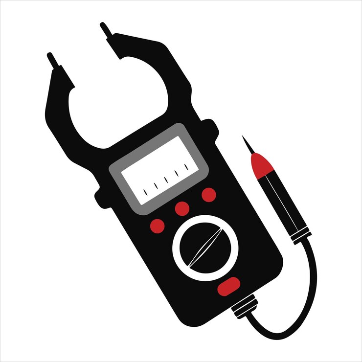 Vector clamp meter black icon vector