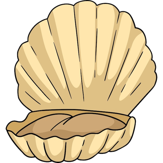 Clamp Shell Cartoon Colored Clipart