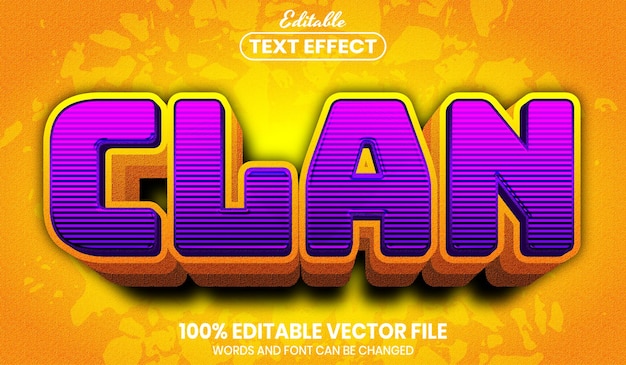 Clan text, font style editable text effect