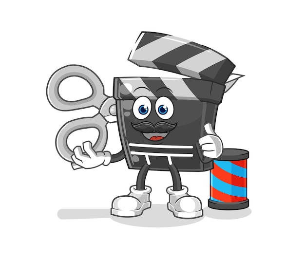 Clapboard barber cartoon cartoon mascot vector