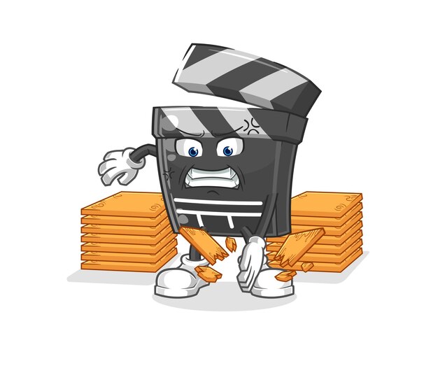 Clapboard karate mascot cartoon vector