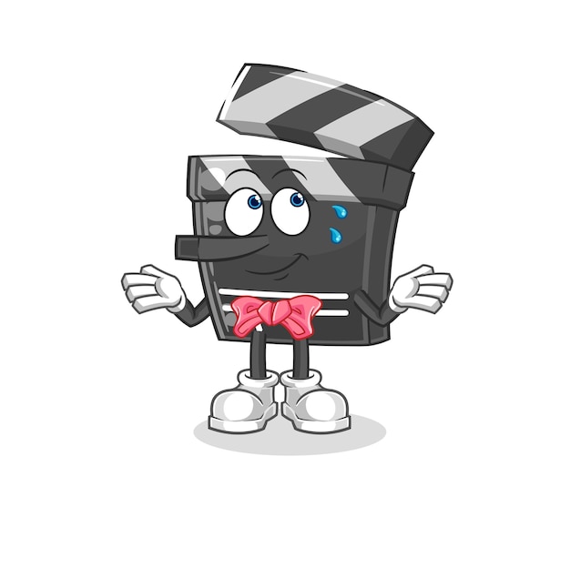 Clapboard lie like pinocchio character cartoon mascot vector