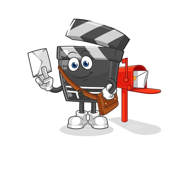 Clapboard postman vector cartoon character