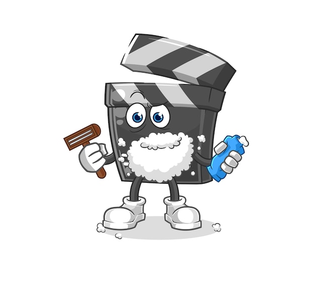 Vector clapboard shave facial hair vector cartoon character