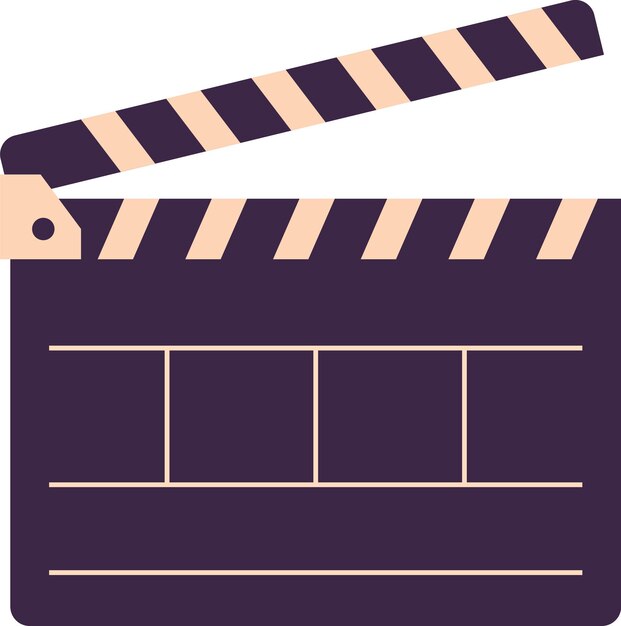 Vector clapper board icon in flat style