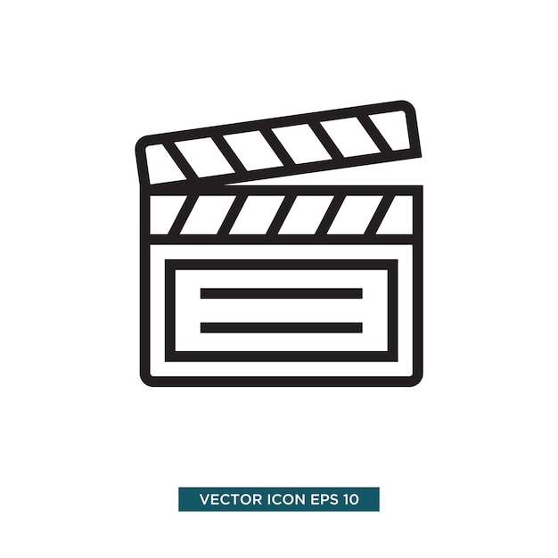 Clapper Icon Flat Vector Illustration