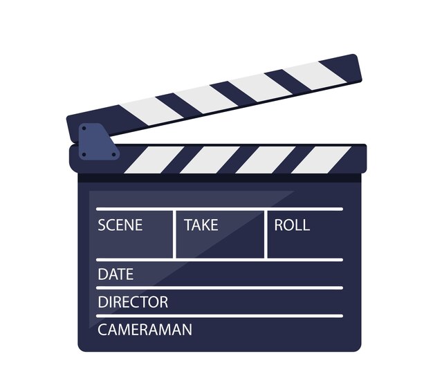 クラッパーボード 黒と白の映画のスレート 撮影と映画製作の機器