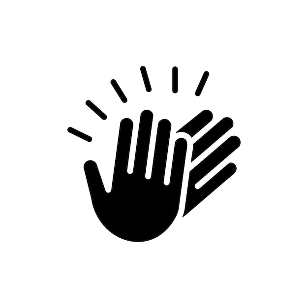 Clapping Hands Icon Set Congratulations and Cheers Hands Applaud vector symbool in een zwarte gevulde en omschreven stijl High Five Hand Sign