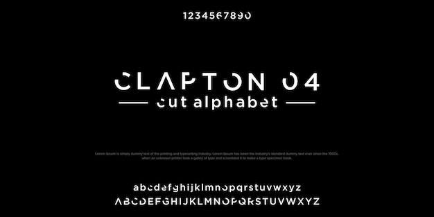 Vector clapton 04 abstract minimal modern alphabet fonts typography technology vector illustration