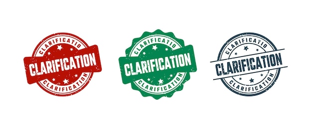 Clarification Sign or Stamp Grunge Rubber on White Background