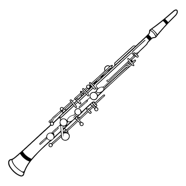 Vettore icona di clarinetto illustrazione semplice dell'icona vettoriale del clarinetto per il web