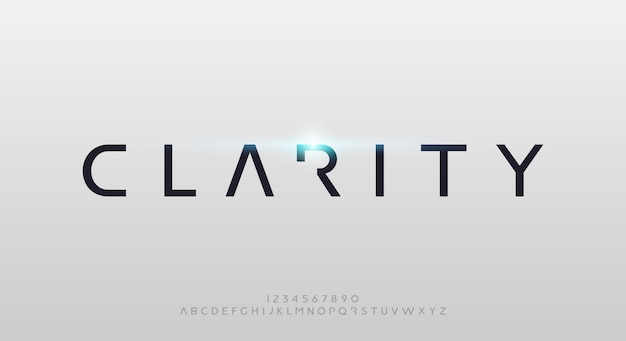 Clarity, an abstract futuristic alphabet font with technology theme. modern minimalist typography design Premium 