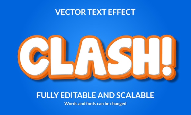 Clash editable 3d text style effect