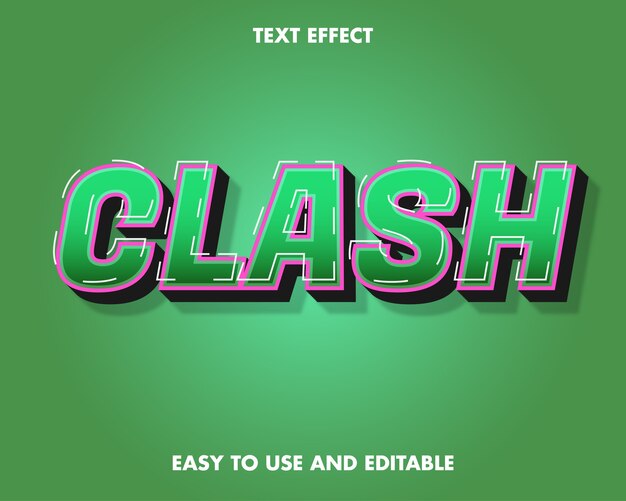 Clash Text Effect. Editable Font Style.