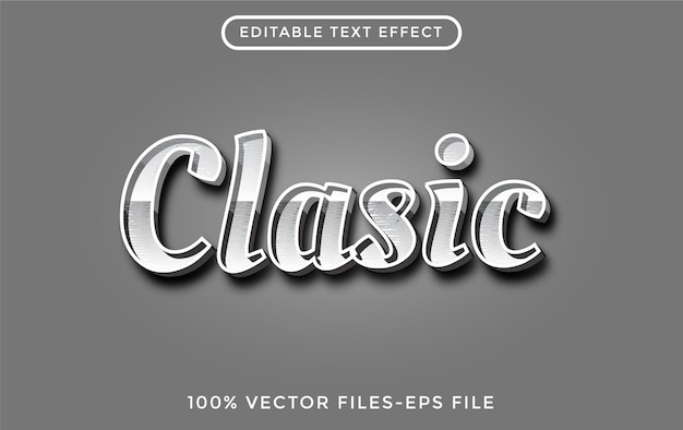 Classic - 일러스트레이터 편집 가능한 텍스트 효과 Premium Vector