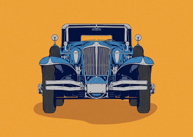 Illustrazione classica auto retrò vintage