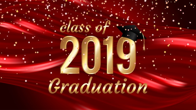 Vector class of 2019 graduation text design for cards, invitations or banner