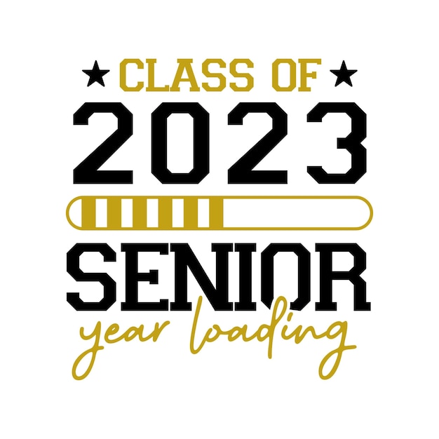 Vector class of 202 senior year loading graphic with a yellow pencil