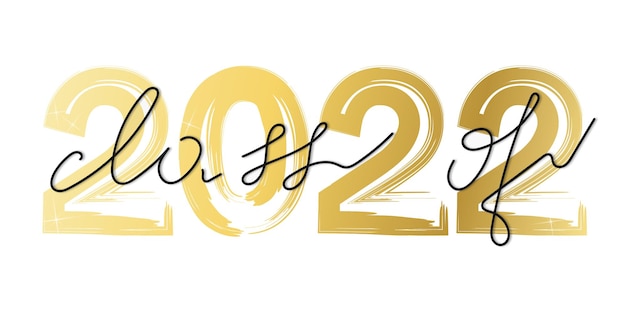 Vettore classe 2022 banner di calligrafia con classe 2022 illustrazione vettoriale eps 10