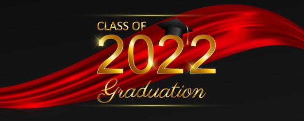 Class of 2022 graduation text design for cards, invitations or banner