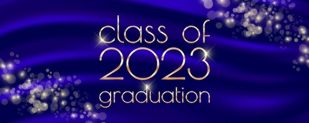 Vector class of 2023 graduation text design for cards invitations or banner