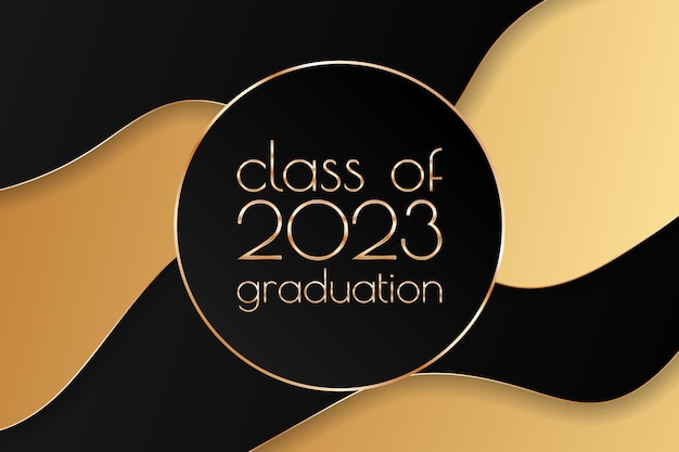 Vector class of 2023 graduation text design for cards invitations