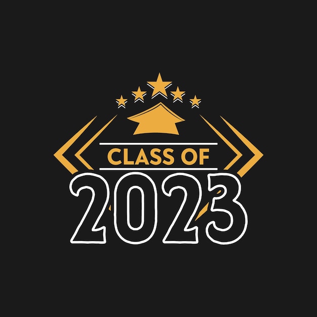 Vector class of 2023 logo with a gold star on the top