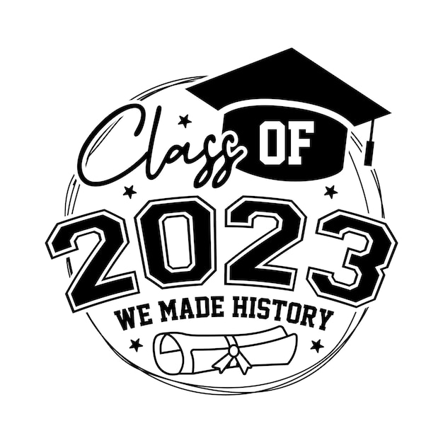 Un logo della classe 2023 con una nappa sopra