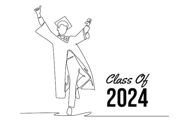 2024 클래스 단일 라인 드로우 디자인 터 그래픽 일러스트레이션