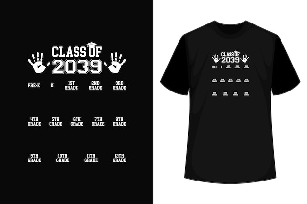 Vector class of 2039 grow with me shirt with space for checkmarks tshirt