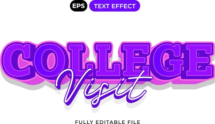 Vector class college university club sport logo editable text effect