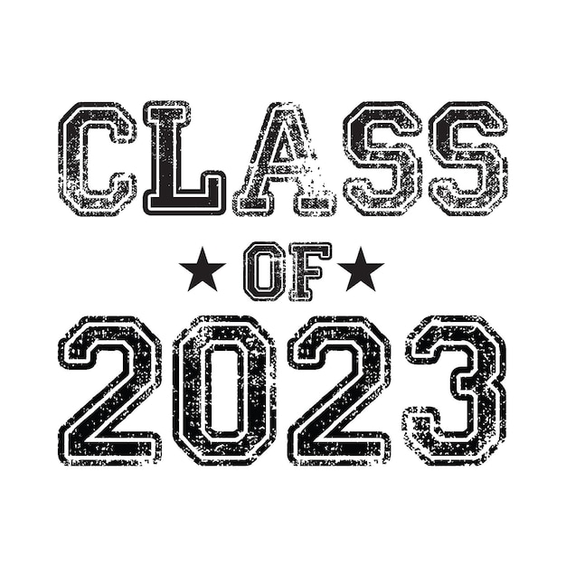 Вектор дизайна футболки class of 2023,