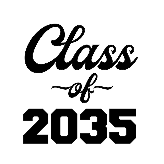 Вектор Вектор текста класса 2035 года, дизайн футболки