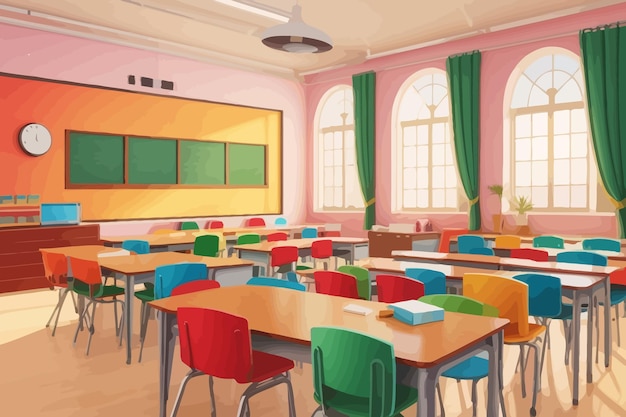 Vector class teachers school room illustration