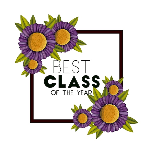 class of the year square and floral frame