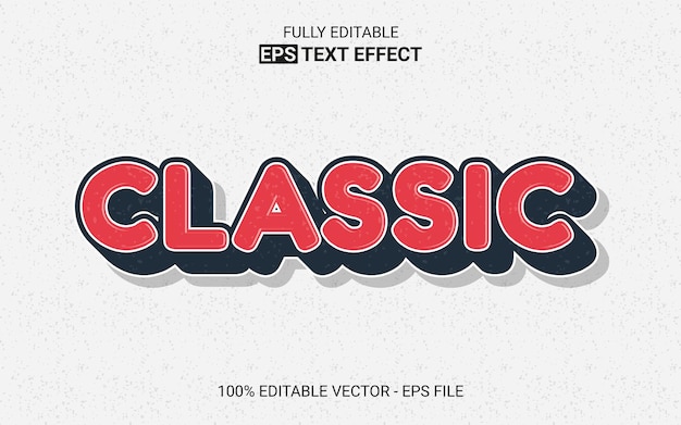 Classic 3d editable text effect premium eps with background