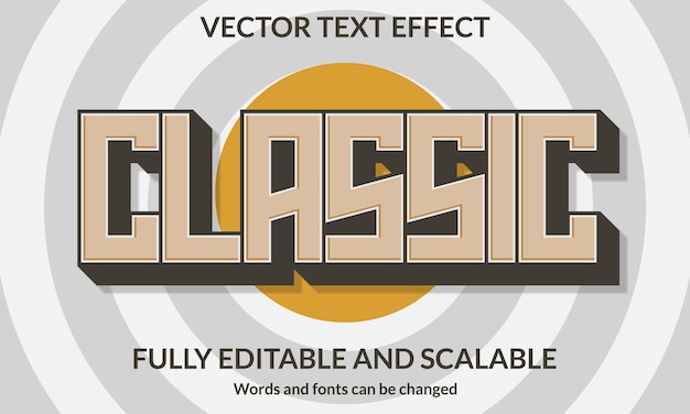 Vector classic 3d editable text effect typography vector template