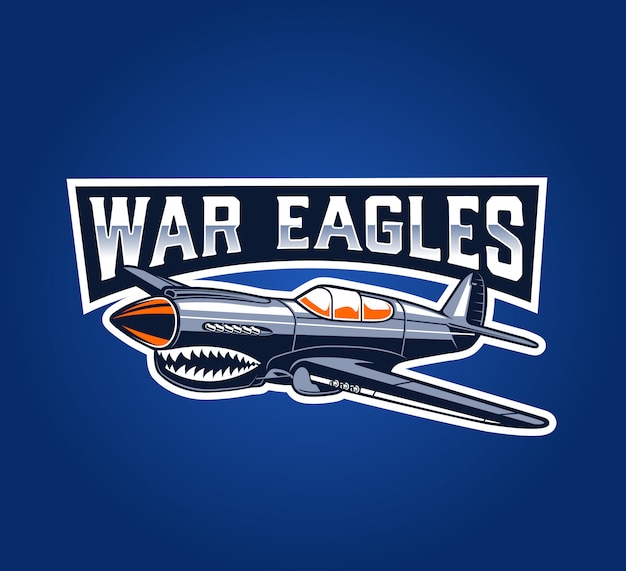 Vector classic airplane war eagles badge