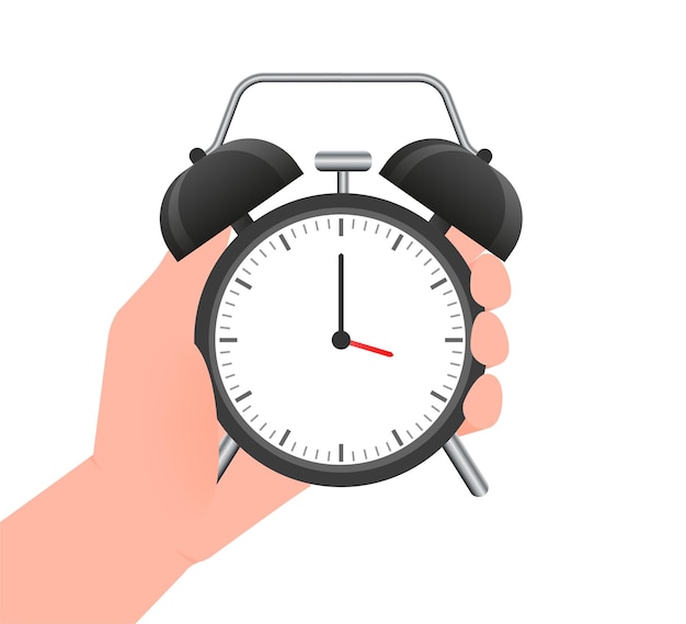 Classic alarm with hand great design for any purposes flat cartoon vector illustration sale