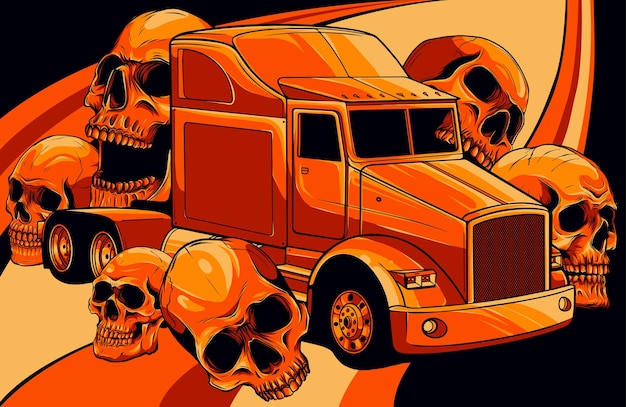 Classic american truck vector illustration