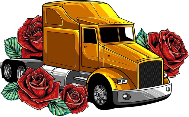 Vector classic american truck vector illustration